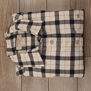 Filson Cream and Black Checkered Button Down Shirt